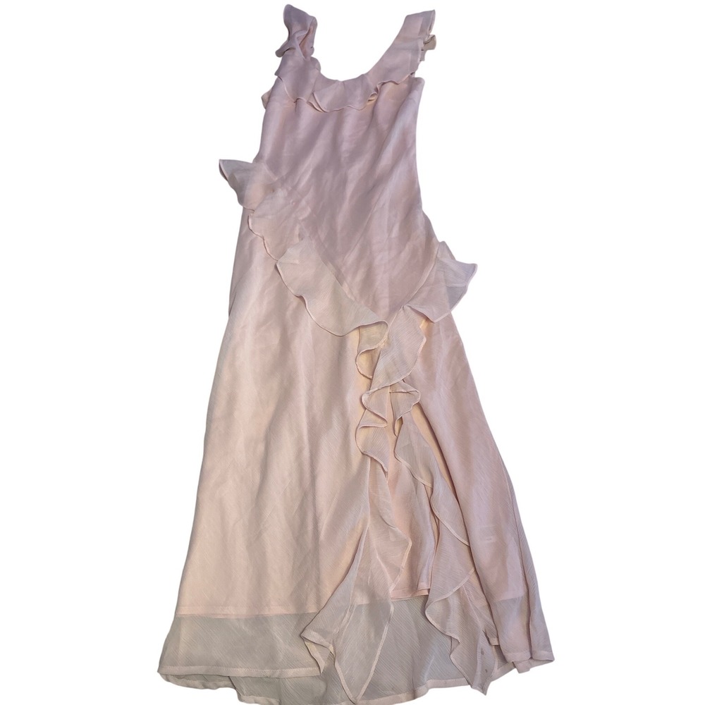 NEW A New Day Womens Light Pink Sleeveless Ruffle Maxi Dress Formal, Small‎